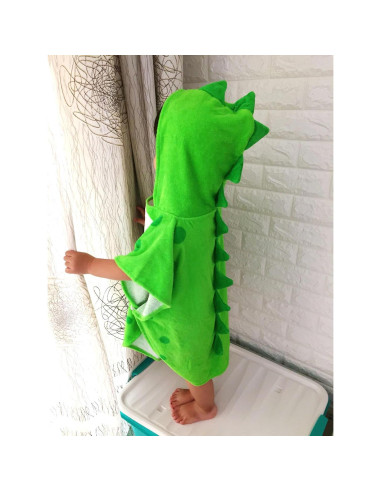 Bata de Baño con Capucha Dinosaurio Verde Kreomitxt 0-4A
