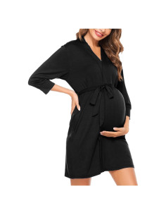 Bata de Maternidad y Lactancia SWOMOG - Manga Larga, 3 en 1