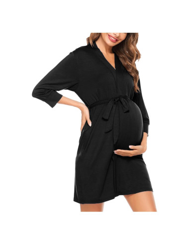 Bata de Maternidad y Lactancia SWOMOG - Manga Larga, 3 en 1