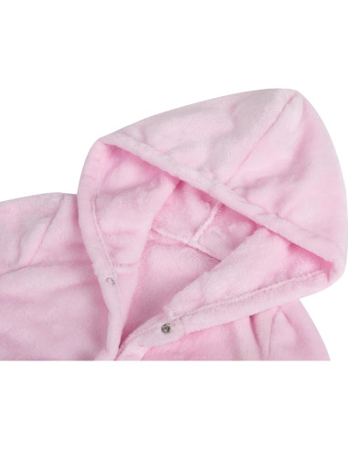 Bata de felpa con capucha para niños 2-3T Rosa LDT20315