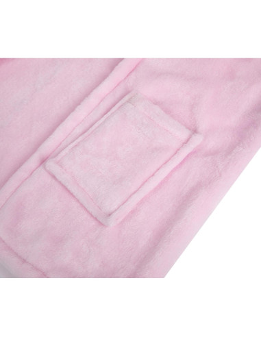 Bata de felpa con capucha para niños 2-3T Rosa LDT20315