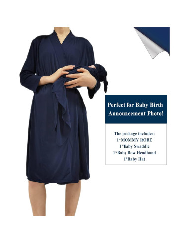 Bata de Maternidad QTECLOR con Manta y Diadema para Mamá