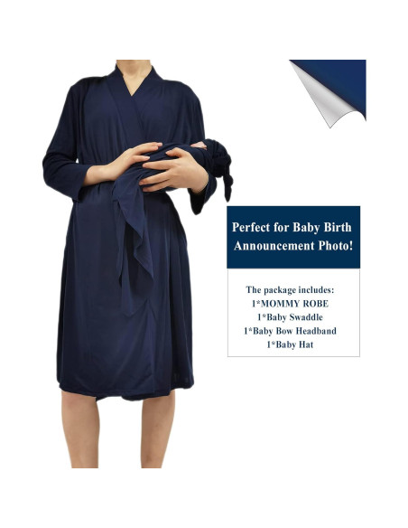 Bata de Maternidad QTECLOR con Manta y Diadema para Mamá