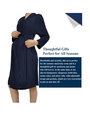 Bata de Maternidad QTECLOR con Manta y Diadema para Mamá