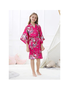 Bata de Kimono para Niña Rosa Floral 100% Poliéster 2