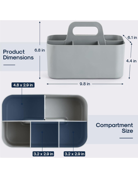 Organizador Caddy Multiusos AOZITA Gris 24.8x15.5x17 cm