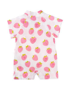 Kimono Bata Bebé PAUBOLI Algodón Muselina 3-6 Meses Fresa 2