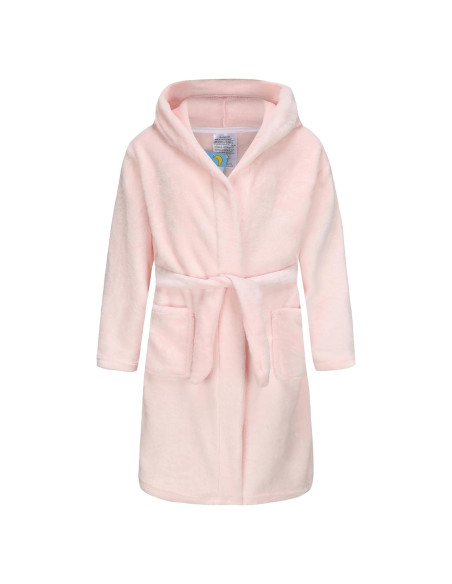 Bata de Felpa para Niños Rosa Bebé 3-4T con Capucha