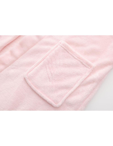 Bata de Felpa para Niños Rosa Bebé 3-4T con Capucha