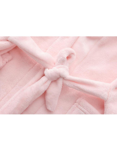 Bata de Felpa para Niños Rosa Bebé 3-4T con Capucha