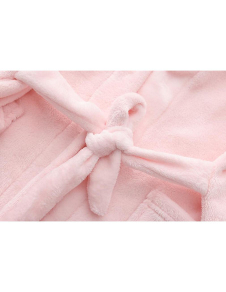 Bata de Felpa para Niños Rosa Bebé 3-4T con Capucha