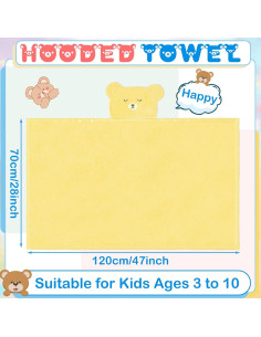 Toallas de Baño con Capucha Xtinmee 4 Piezas 71x119 cm 2