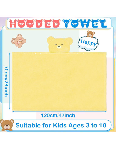 Toallas de Baño con Capucha Xtinmee 4 Piezas 71x119 cm