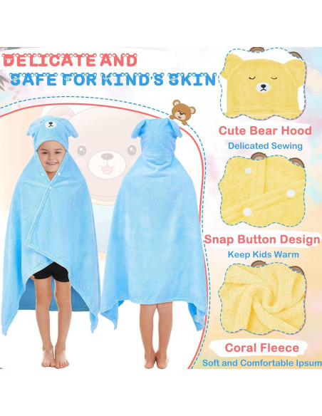 Toallas de Baño con Capucha Xtinmee 4 Piezas 71x119 cm