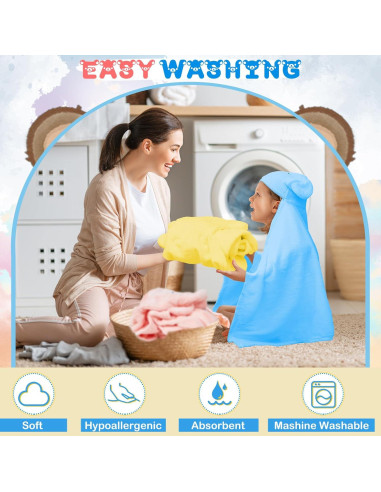 Toallas de Baño con Capucha Xtinmee 4 Piezas 71x119 cm