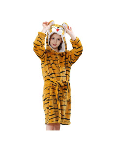Bata con Capucha MICHLEY para Niños 3-13 Años Tigre Franela