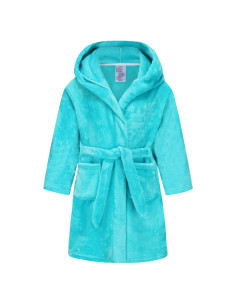 Bata de Baño Polar para Niñas 4-5T Aqua con Capucha