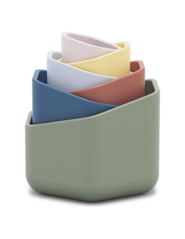 Tazas Apilables Lalo para Bebés - Silicona No Tóxica, 6 Unidades