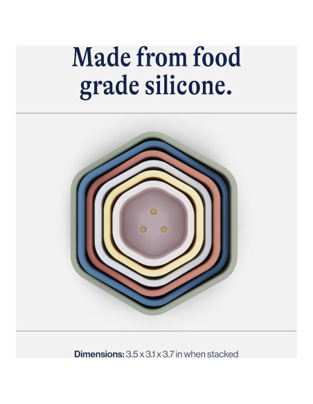 Tazas Apilables Lalo para Bebés - Silicona No Tóxica, 6 Unidades