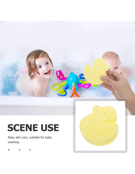 Esponja de Baño Linda Pato Amarillo Minkissy 12x10cm Suave