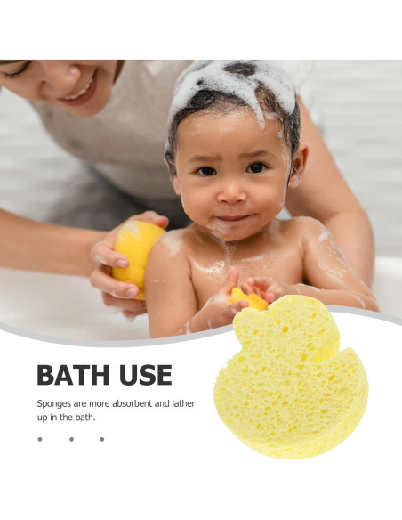 Esponja de Baño Linda Pato Amarillo Minkissy 12x10cm Suave