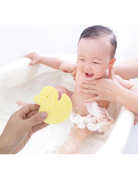 Esponja de Baño Linda Pato Amarillo Minkissy 12x10cm Suave