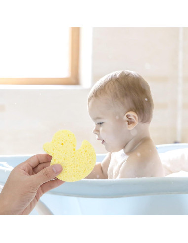 Esponja de Baño Linda Pato Amarillo Minkissy 12x10cm Suave