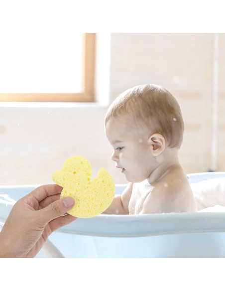 Esponja de Baño Linda Pato Amarillo Minkissy 12x10cm Suave