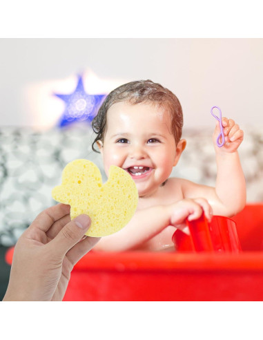 Esponja de Baño Linda Pato Amarillo Minkissy 12x10cm Suave