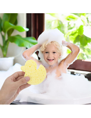 Esponja de Baño Linda Pato Amarillo Minkissy 12x10cm Suave