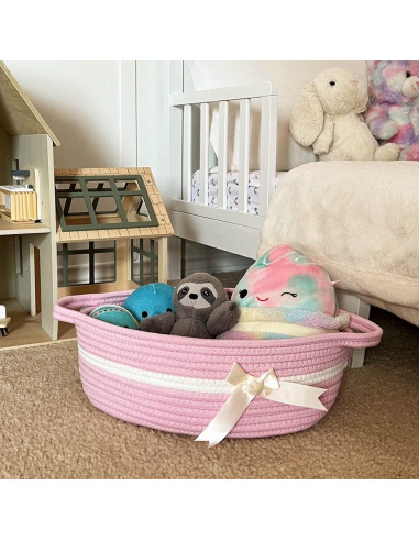 Cesta de Almacenamiento Rosa CHICVITA 33x24.9x12.4 cm