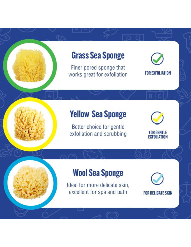 Esponja de Mar Natural Baby Buddy - Ultra Suave 2 Unidades