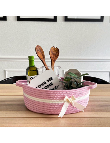 Cesta de Almacenamiento Rosa CHICVITA 33x24.9x12.4 cm