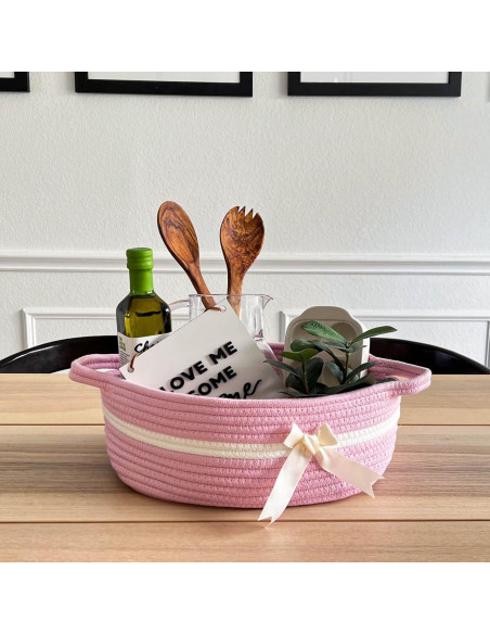 Cesta de Almacenamiento Rosa CHICVITA 33x24.9x12.4 cm