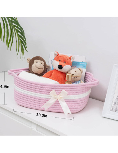 Cesta de Almacenamiento Rosa CHICVITA 33x24.9x12.4 cm