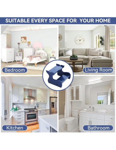 Escalera de Madera Azul para Niños AZODY 2 Pasos Ballena