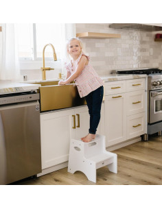 Escalera de Dos Pasos Wildkin Blanca para Niños y Adultos 2