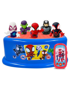 Set de Diversión en la Hora del Baño Spidey - 5 Títeres, Chorro Iluminado y Taburete