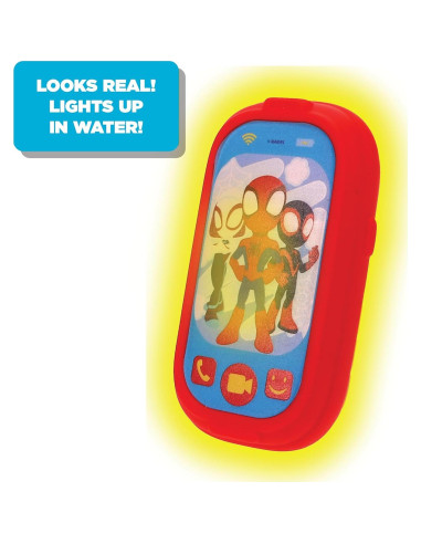 Set de Diversión en la Hora del Baño Spidey - 5 Títeres, Chorro Iluminado y Taburete