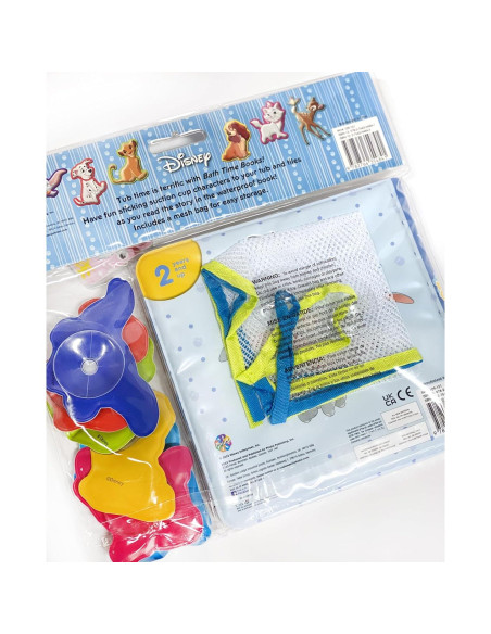 Disney Lion King and Friends Bath Time Books - Activity Books for kids, Bath book, 6 Padded suction cups, 1 Mesh bag