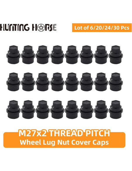 Cubiertas de Tuercas de Rueda Hunting Horse 20 Pcs Negro