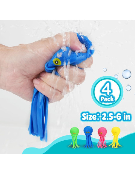 Bolas de Agua Pulpo Babelshar - Paquete de 4 Juguetes Flotantes