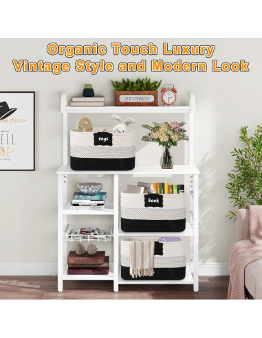 Cestas de Almacenamiento Tejidas RTDEP - Paquete de 3, Algodón