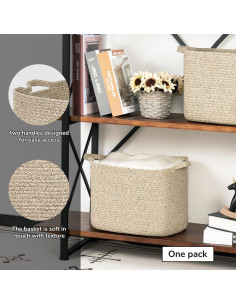 Cesta de Almacenamiento INDRESSME Marrón Claro 33x25.4x22.9 cm 2