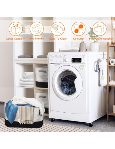 Cestas de Almacenamiento Tejidas RTDEP - Paquete de 3, Algodón