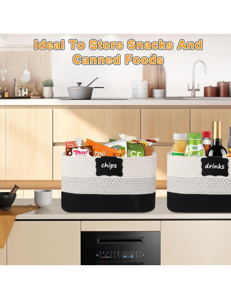 Cestas de Almacenamiento Tejidas RTDEP - Paquete de 3, Algodón