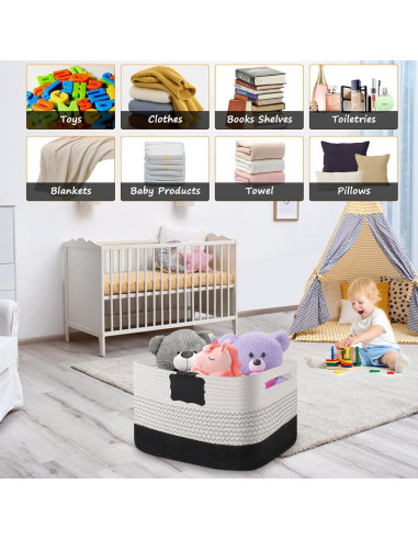 Cestas de Almacenamiento Tejidas RTDEP - Paquete de 3, Algodón