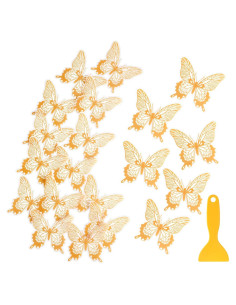 20 Calcomanías Antideslizantes Mariposa Oro Trandraft