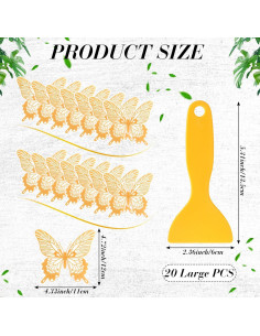 20 Calcomanías Antideslizantes Mariposa Oro Trandraft 2