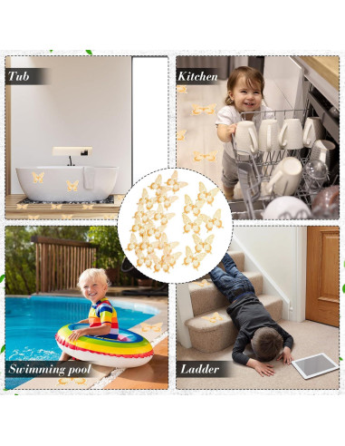 20 Calcomanías Antideslizantes Mariposa Oro Trandraft